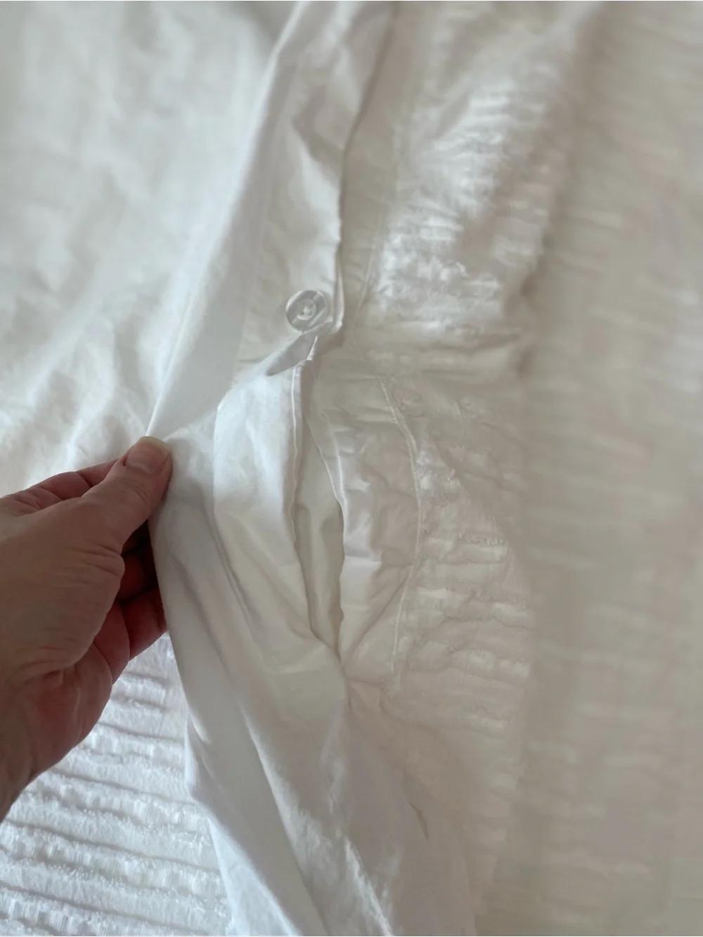 Anthropology white Clipped Jacquard duvet cover